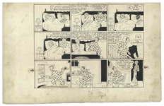 Chic Young Hand-Drawn Blondie Sunday Comic Strip From 1935 -- Dagwood Grabs a Midnight Snack